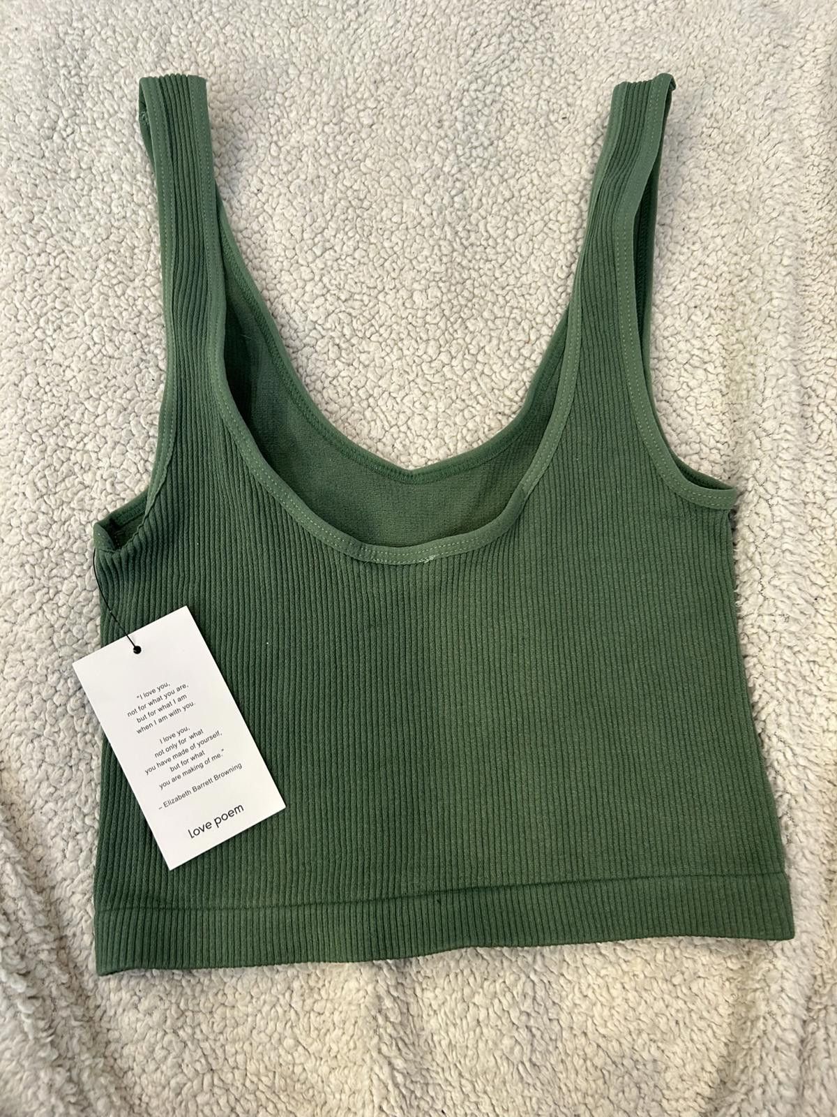 Other Love Poem Green Tea Ribbed Crop Tank Top Size S/M Size S / US 4 / IT 40 - 3 Thumbnail