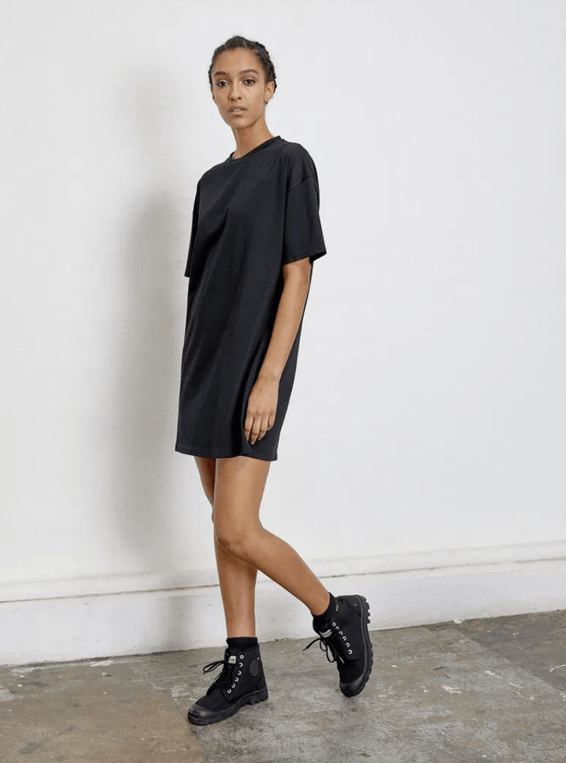 Other Ninety Percent Black T-shirt Mini Dress Size XS / US 0-2 / IT 36-38 - 2 Thumbnail