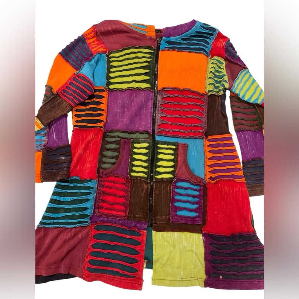 Designer Greater Good zip up sweatshirt. Handmade. Size L/XL Size L / US 10 / IT 46 - 2 Thumbnail