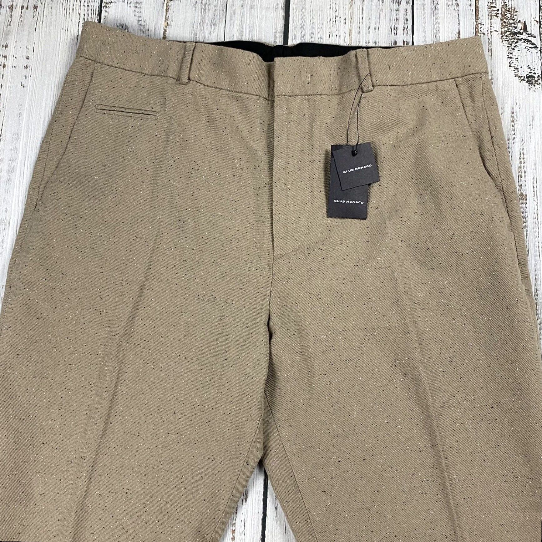 Club Monaco CLUB MONACO Drainpipe Pants 36 Beige Speckled Donegal Tweed Men’s Casual Formal Wear Size US 36 / EU 52 - 2 Thumbnail