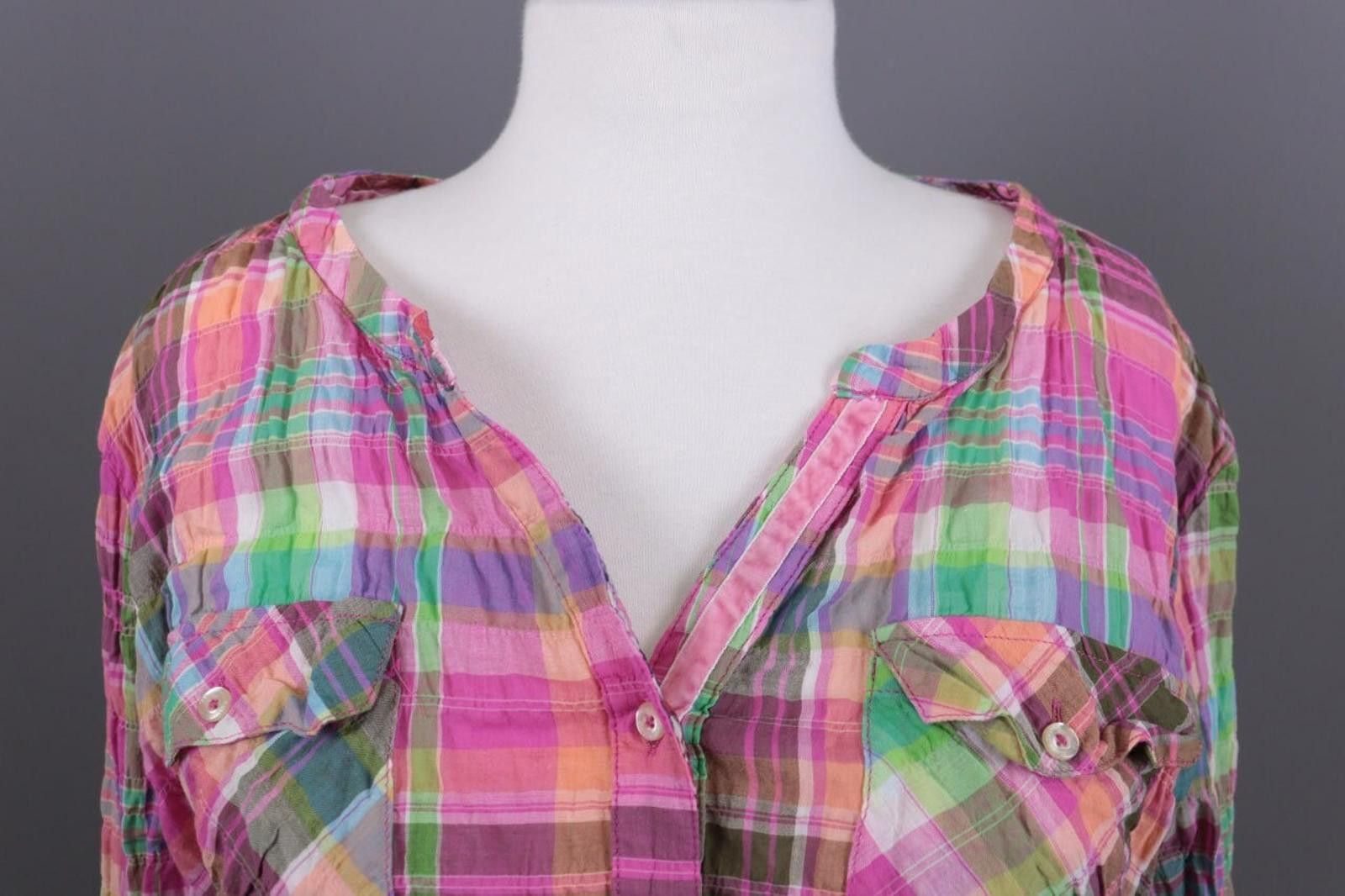 Designer Emily Van Den Bergh Multicolor Henley Check Shirt Size 46 Size M / US 6-8 / IT 42-44 - 5 Thumbnail