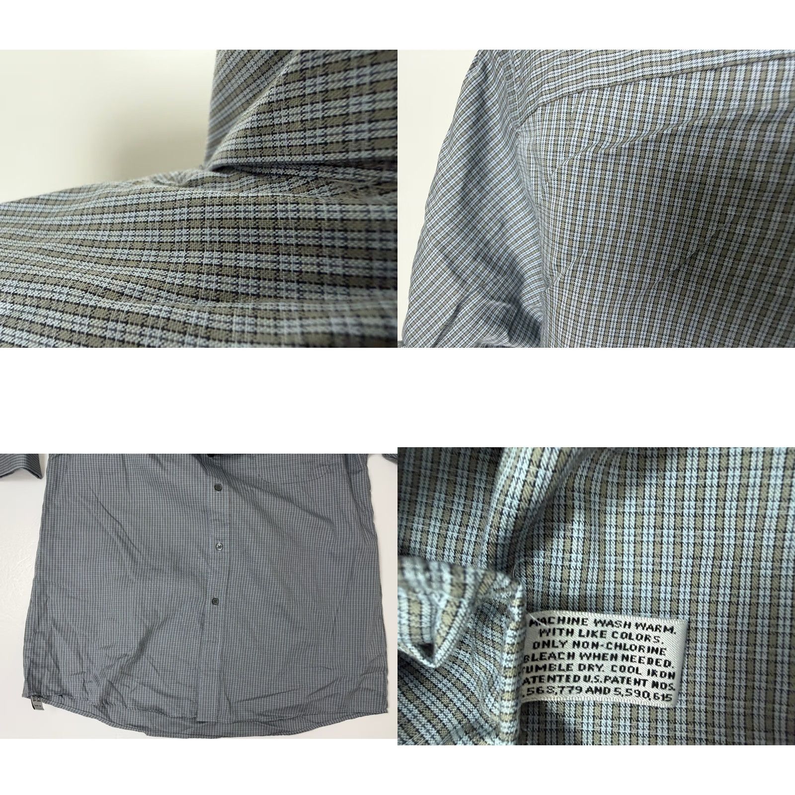 Geoffrey Beene VINTAGE Geoffrey Beene Dress Shirt Men L Blue Plaid 16 32 33 Wrinkle Resistant Button-Down Collar Mens Size 42R - 8 Thumbnail