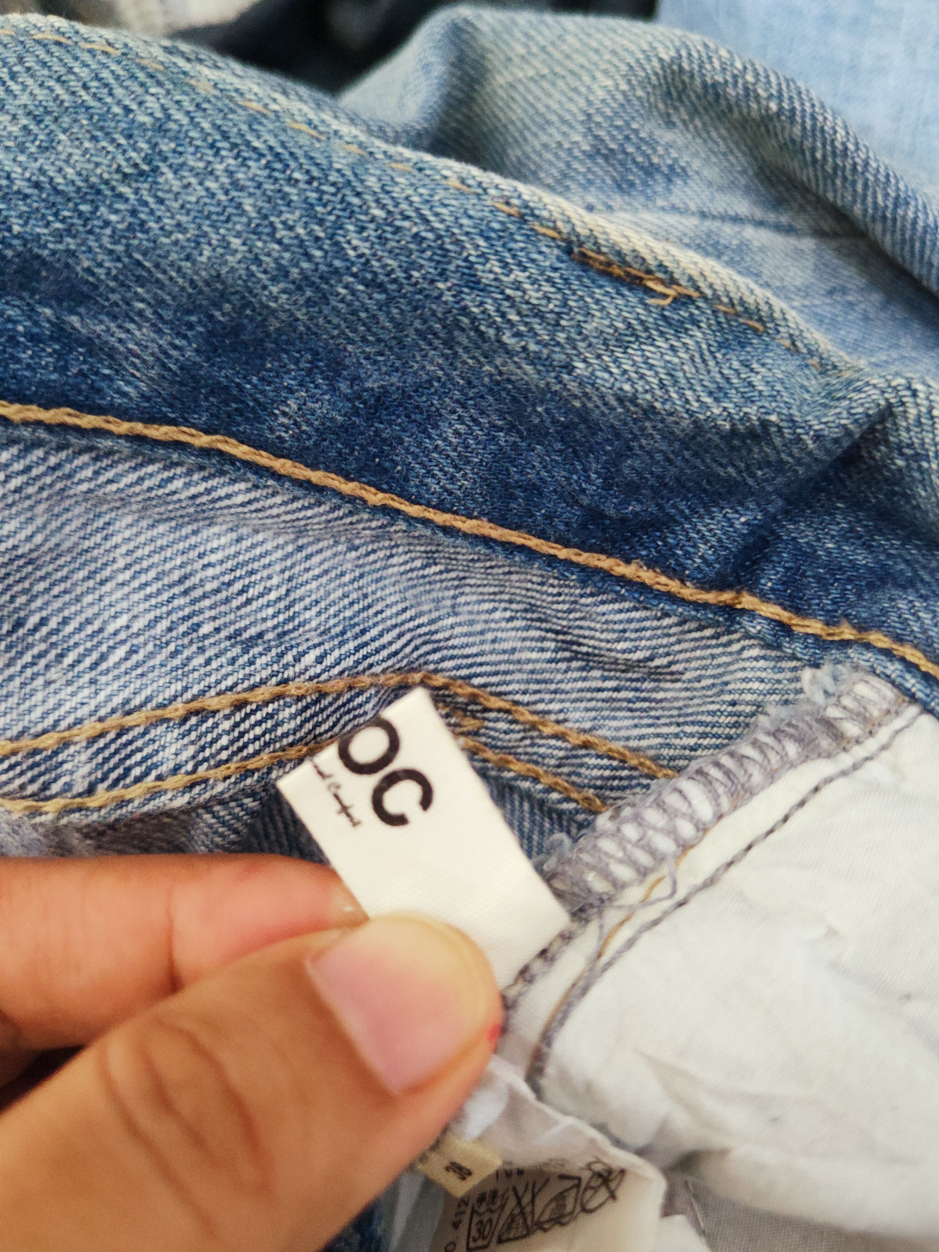 Japanese Brand OZOC Blue patchwork Distressed Ripped Jeans #W601 Size 30" / US 8 / IT 44 - 15 Thumbnail