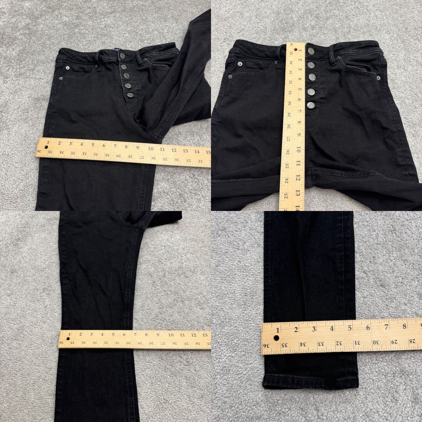 Gap Gap Sky High Universal Legging Button Fly Jeggings Womens 10/30 Black Stretch Size 32" / US 10 / IT 46 - 8 Thumbnail