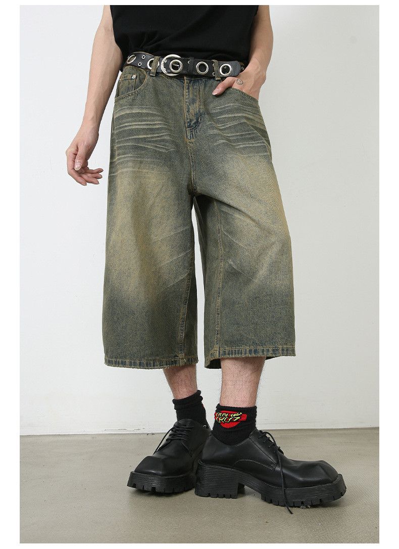 Japanese Brand × Jean Retro wide-leg washed loose versatile denim shorts Size US 32 / EU 48 - 5 Thumbnail