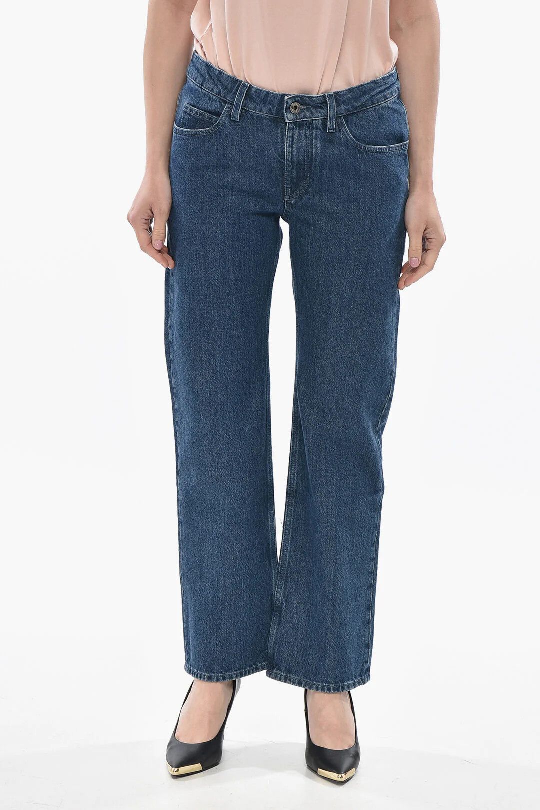 Off-White og1mm0426 Slim-Fit Dark Wash Straight-Leg Jeans in Blue Size 28" / US 6 / IT 42 - 1 Thumbnail
