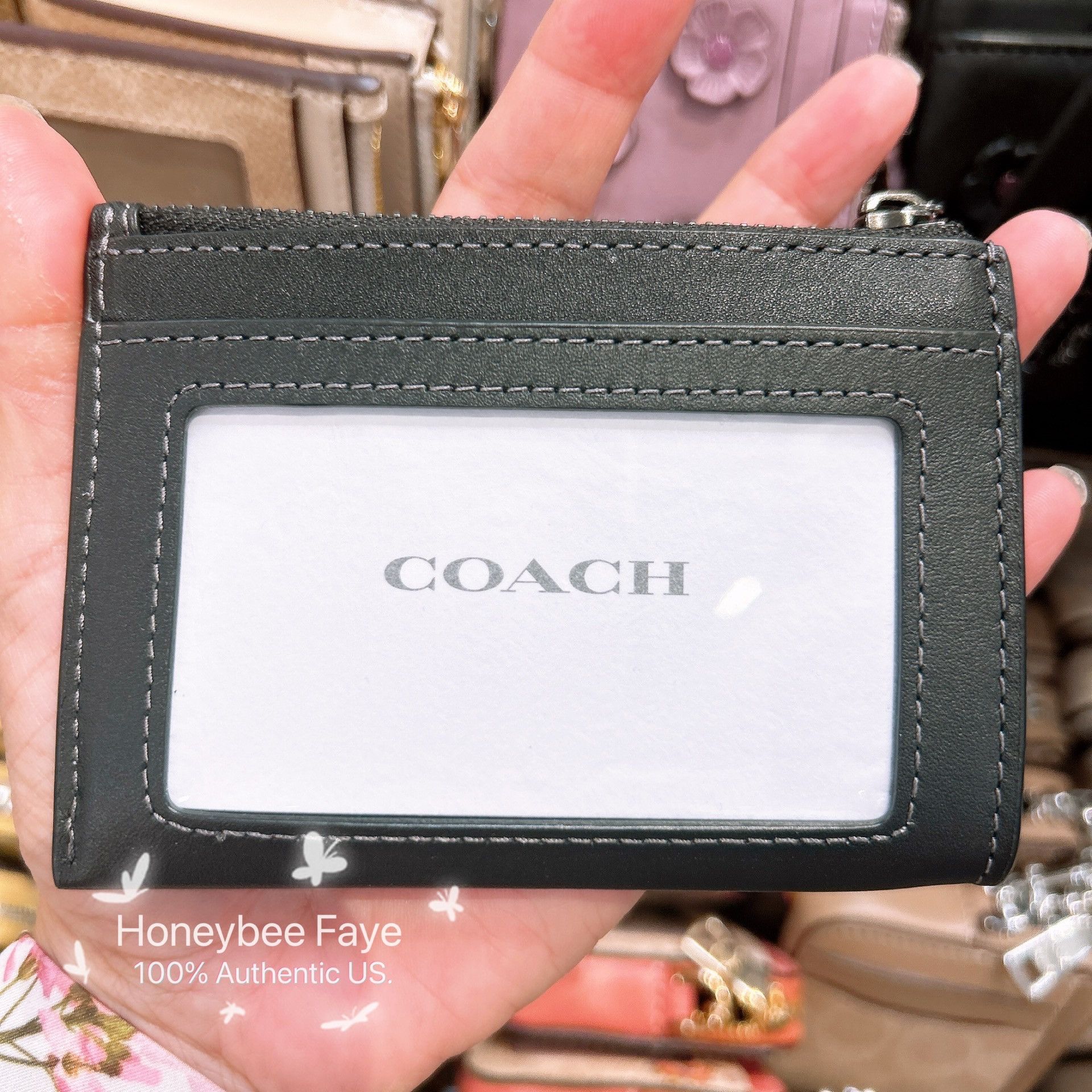 Coach Mini Skinny Id Case With Floral Applique CAT65 Size ONE SIZE - 2 Thumbnail