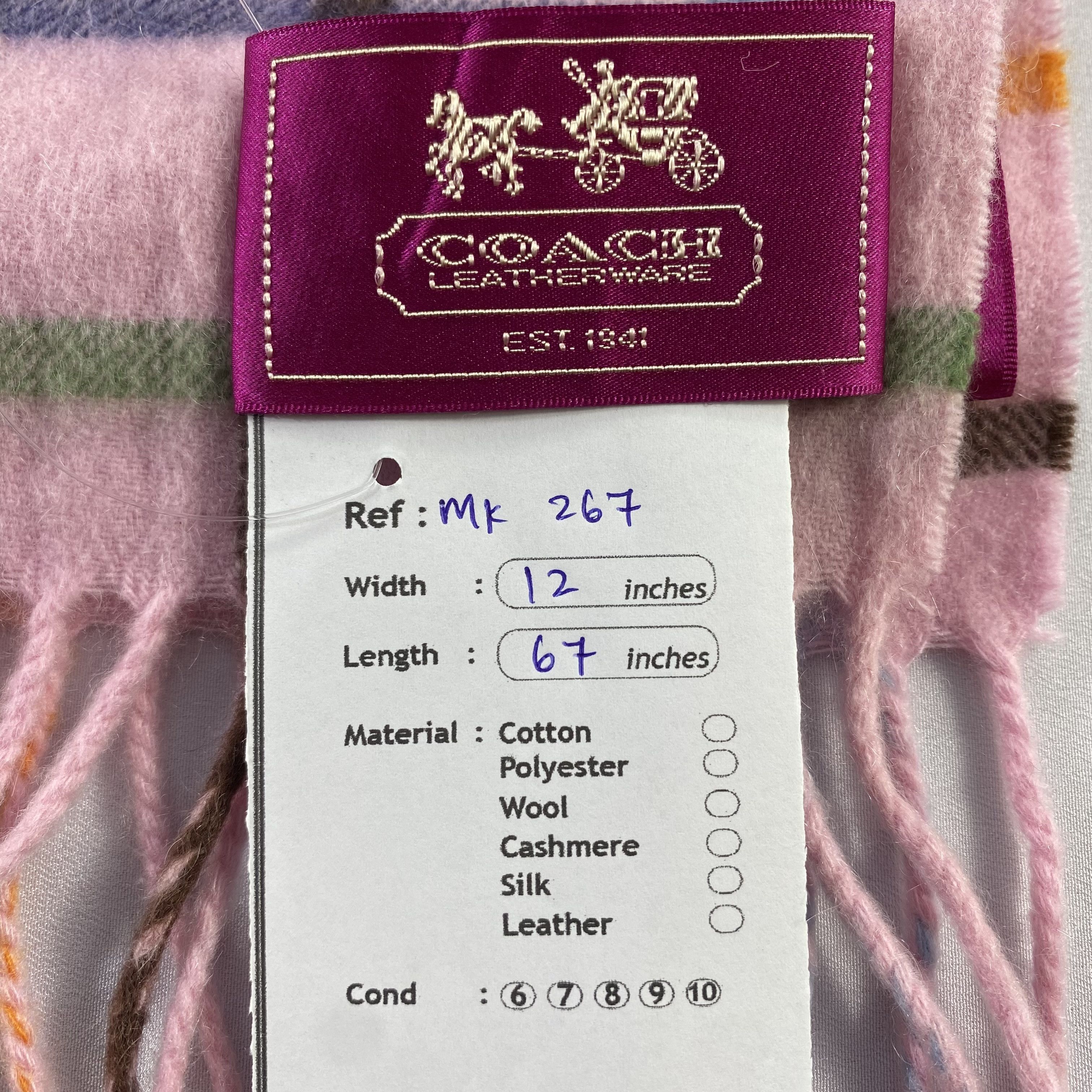 Coach Coach Scarf Plaid Neck Wrap Cashmere Muffler Size ONE SIZE - 6 Thumbnail