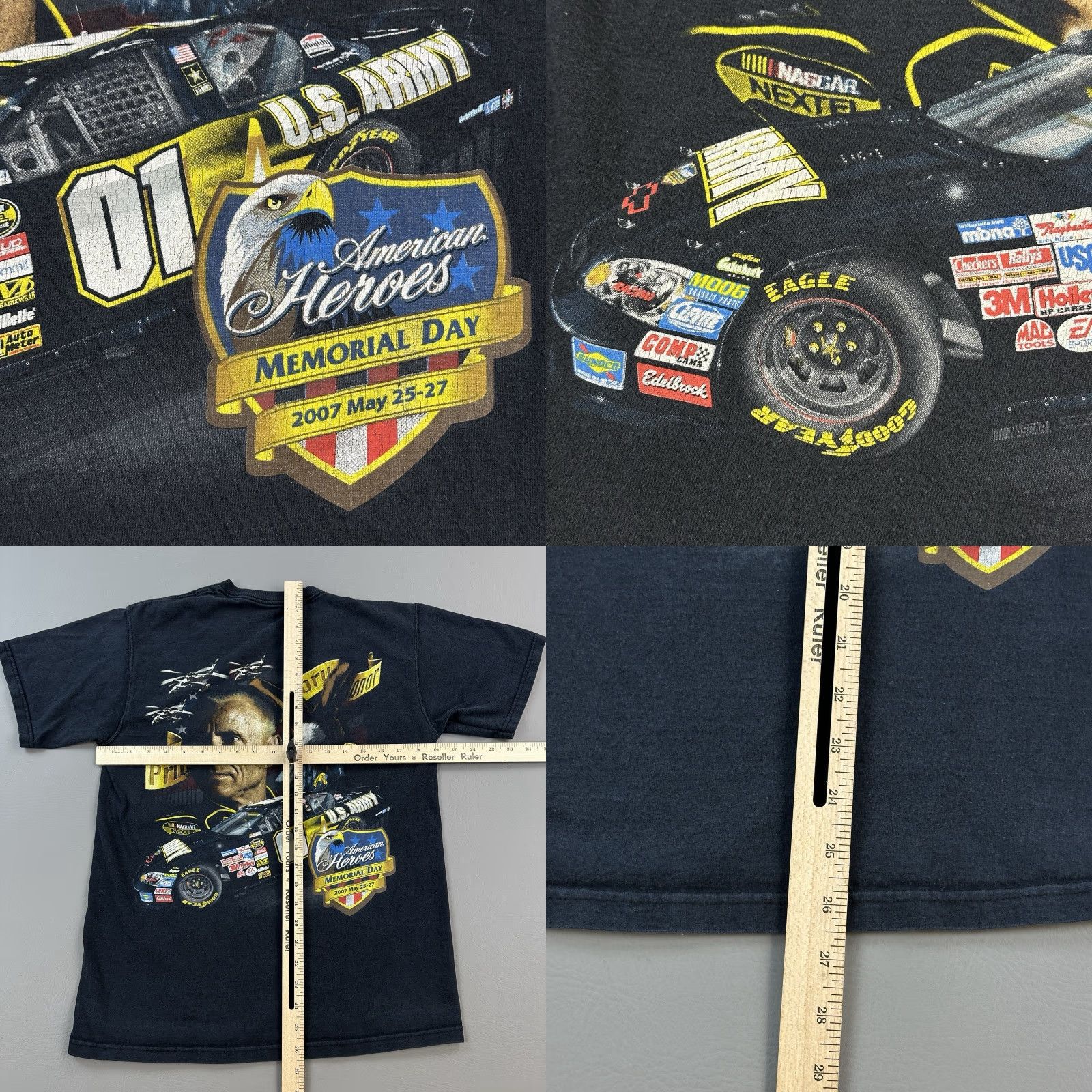 Fruit Of The Loom VINTAGE NASCAR Shirt Mens Medium American Heroes Memorial Day 2007 Mark Martin Size US M / EU 48-50 / 2 - 8 Thumbnail