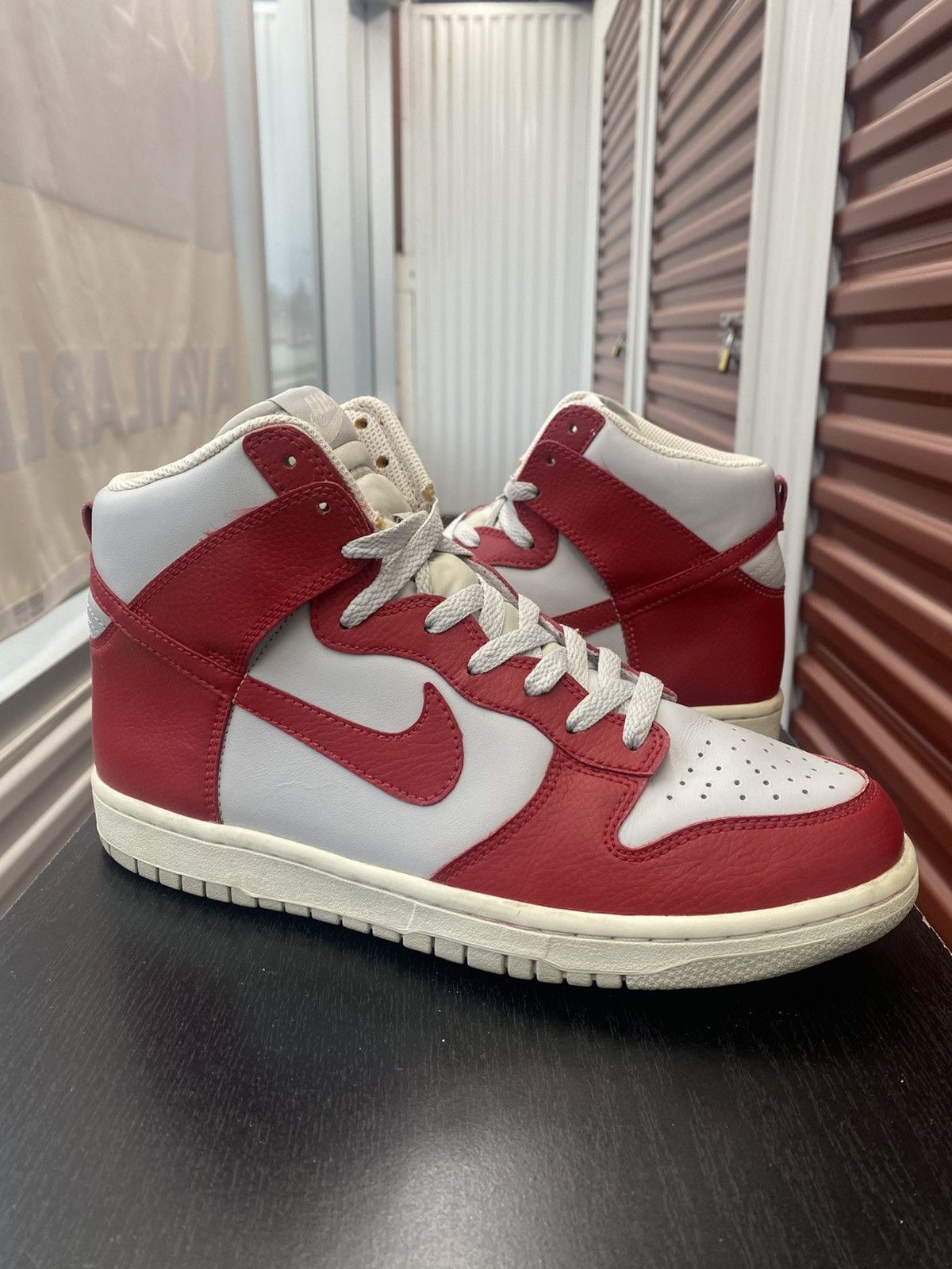 Nike × Vintage Size 9.5 - Nike Dunk High Gym Red Neutral Grey Sail Size US 9.5 / IT 39.5 - 1 Thumbnail