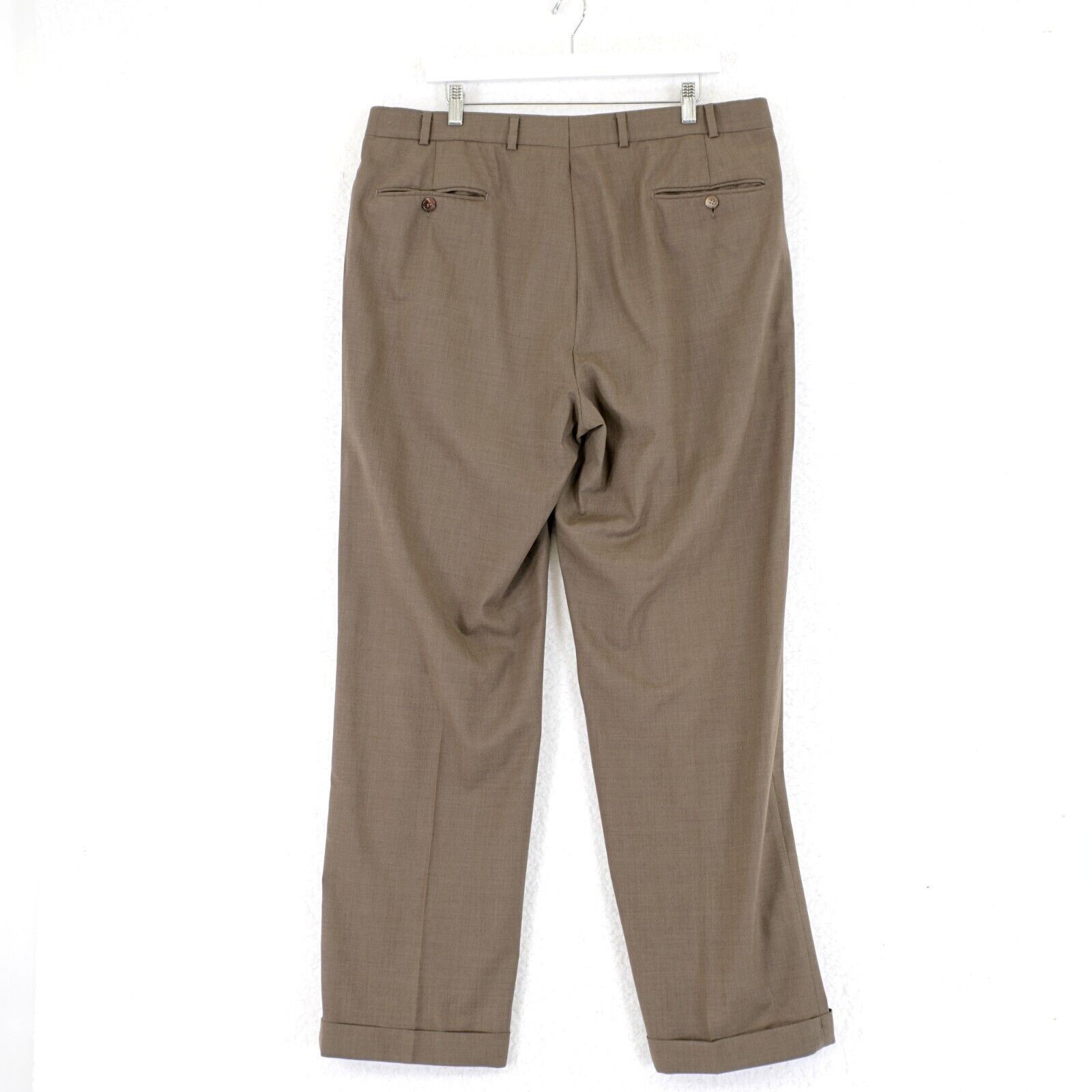 Brooks Brothers Brooks Brothers Brooksease Basketweave Wool Brown 38/32 Dres Size 38R - 5 Thumbnail