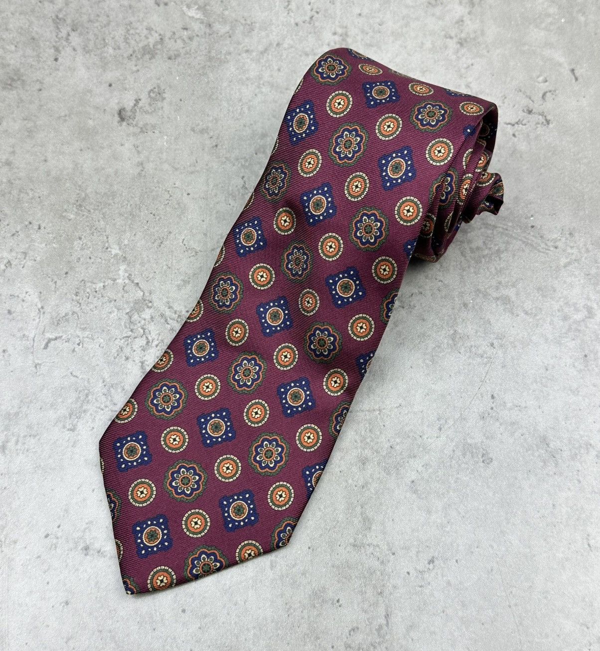 Reiss Reiss Floral Silk Tie Made in Italy Designer Mens Necktie Size ONE SIZE - 1 Thumbnail