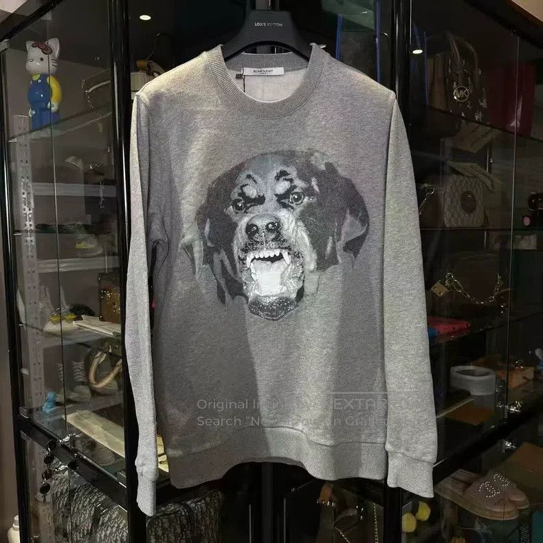 Givenchy Givenchy Grey Dog Head Crew Neck Sweatshirt Size US S / EU 44-46 / 1 - 1 Thumbnail