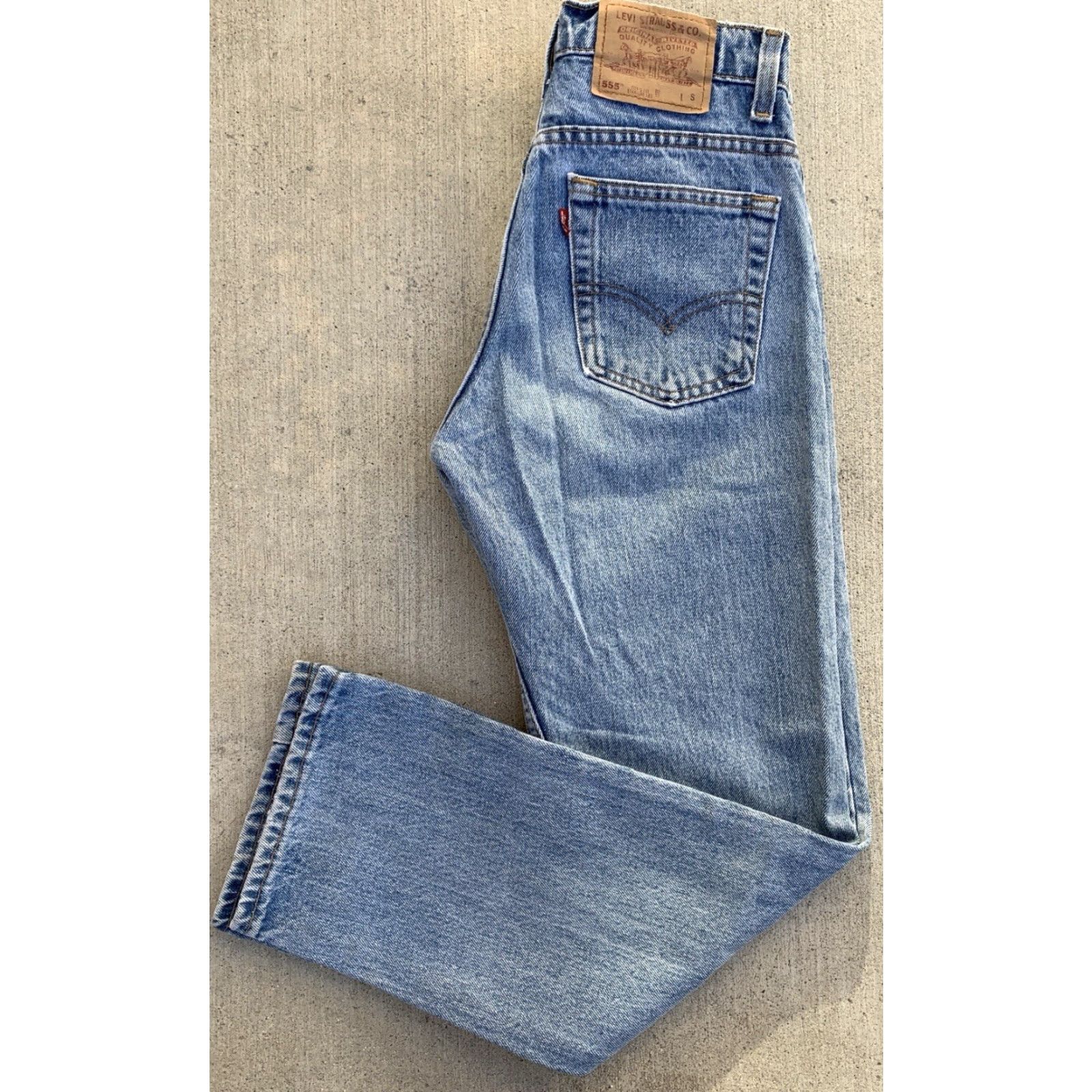 Levi's VINTAGE Levi’s Jeans 555 Straight Women 28 in 90s 1990s Size 5 Blue 100% Cotton Five-Pocket Design Denim Size 27" / US 4 / IT 40 - 2 Thumbnail