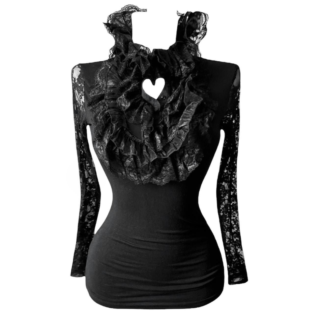 Vintage gothic avant-garde Coquette Victorian lace blouse Size S / US 4 / IT 40 - 1 Thumbnail