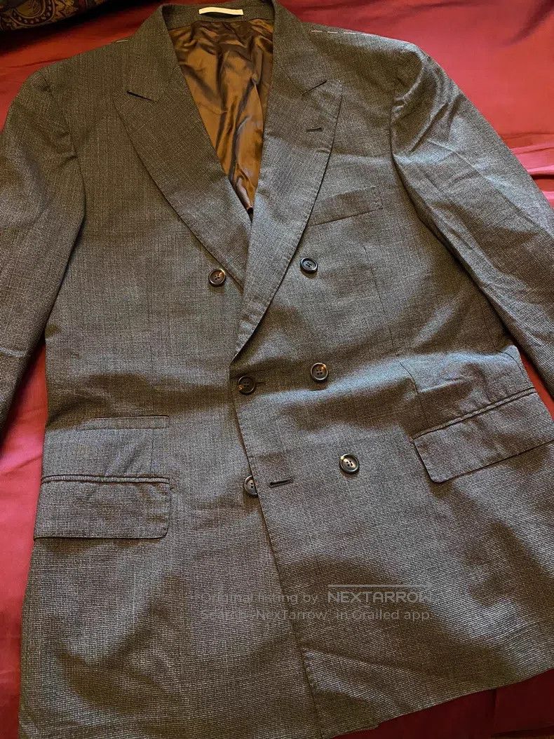 Brunello Cucinelli brunello cucinelli Double-breasted suit set, pure wool fab Size 50L - 4 Thumbnail