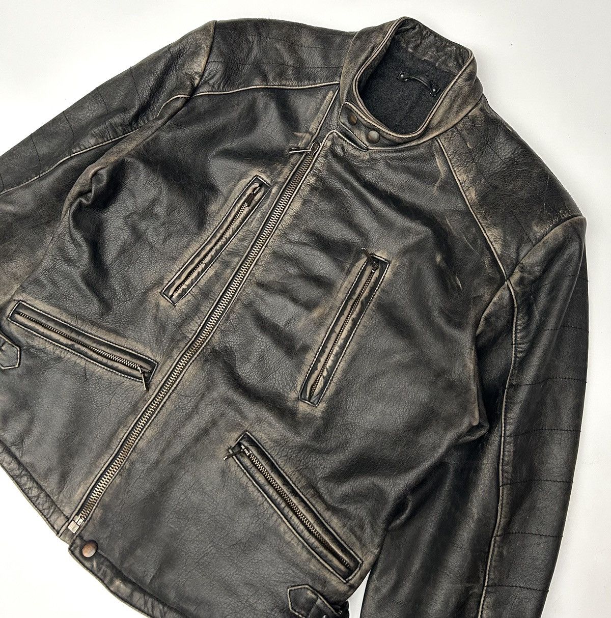 Hein Gericke × Vintage Vintage Hein Gericke Faded Leather Cafe Racer Biker Jacket Size US M / EU 48-50 / 2 - 3 Thumbnail