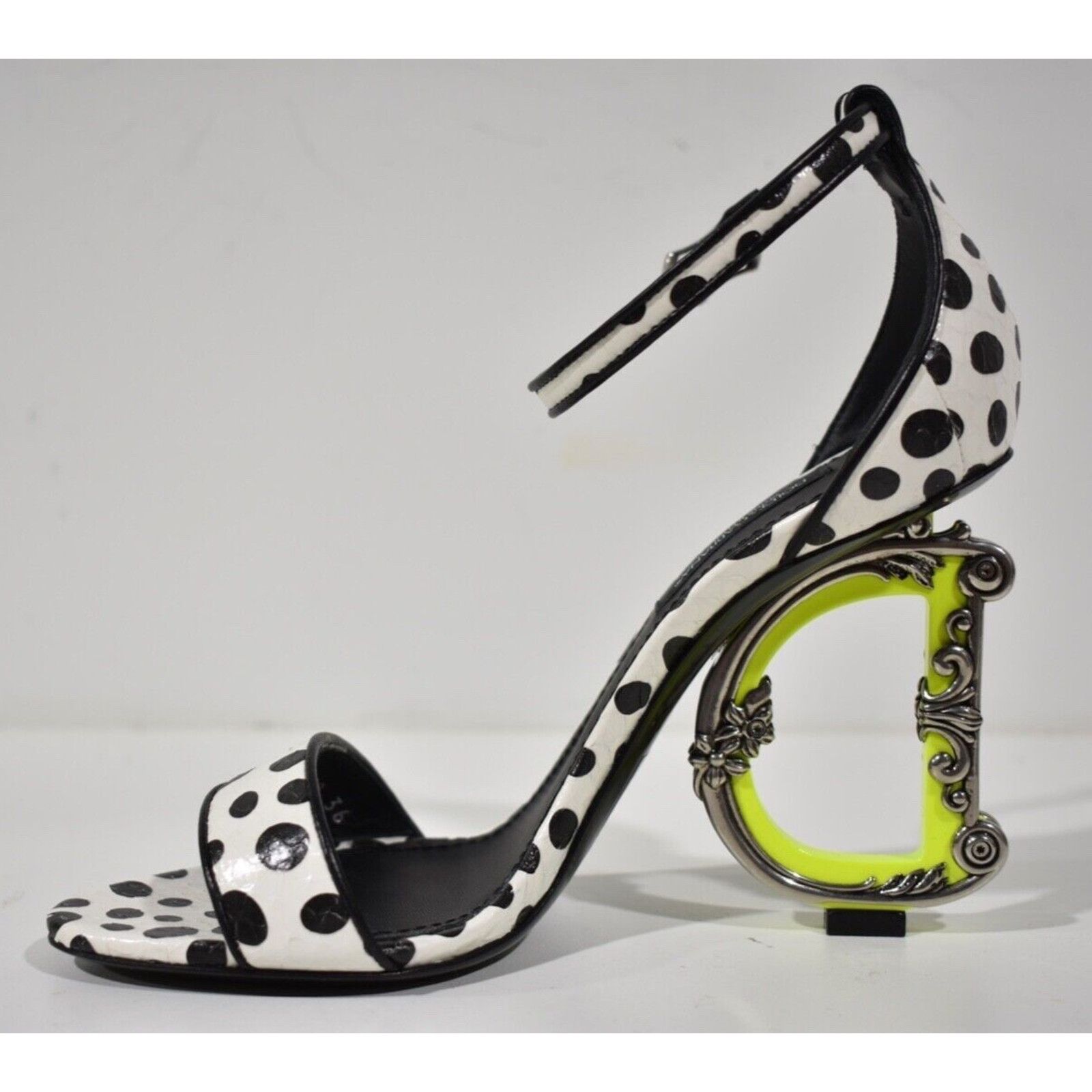 Dolce & Gabbana Dolce & Gabbana Keira 105 White Elaphe DG Heel Sandal 38 Size US 8 / IT 38 - 8 Thumbnail