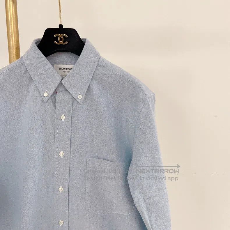 Thom Browne Thom Browne Blue Long Sleeve Shirt Size US L / EU 52-54 / 3 - 3 Thumbnail