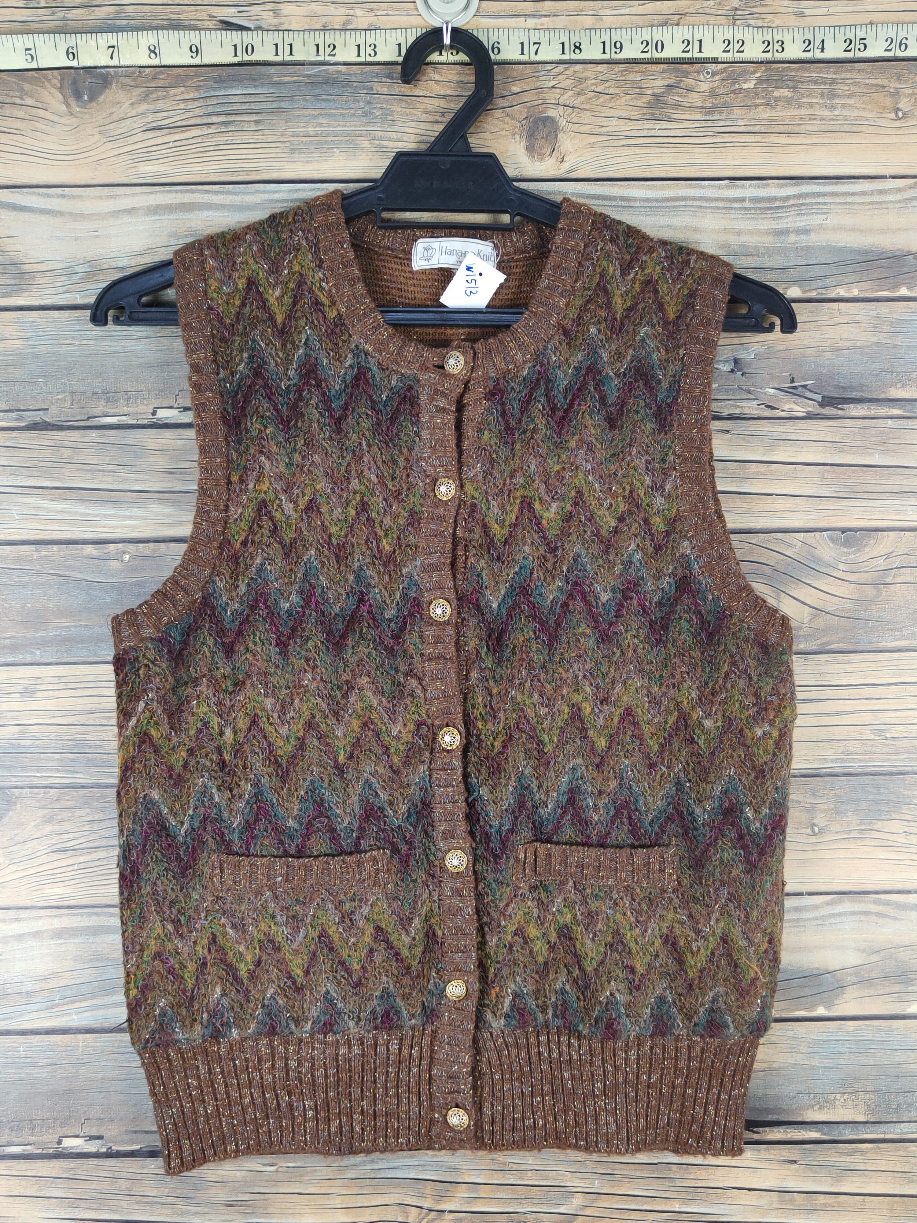 Japanese Brand × Vintage Hana-no Knit Dark Brown vintage mohair Knitwear Vests #W1513 Size XS / US 0-2 / IT 36-38 - 1 Thumbnail