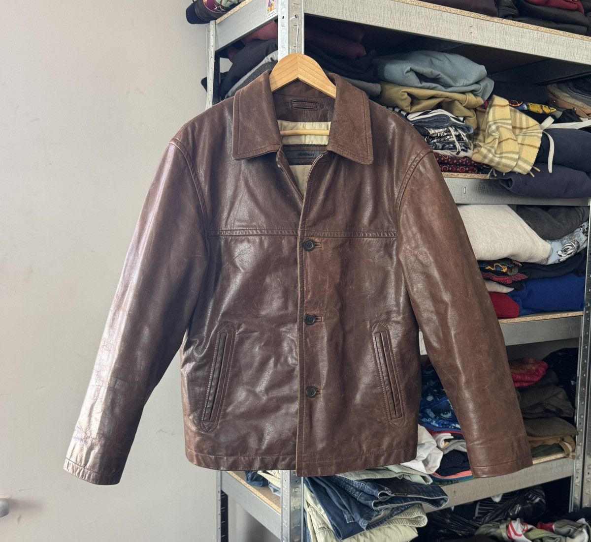 Strellson × Vintage Stellson Leather M aviator bomber pilot jacket coat brown Size US S / EU 44-46 / 1 - 20 Thumbnail