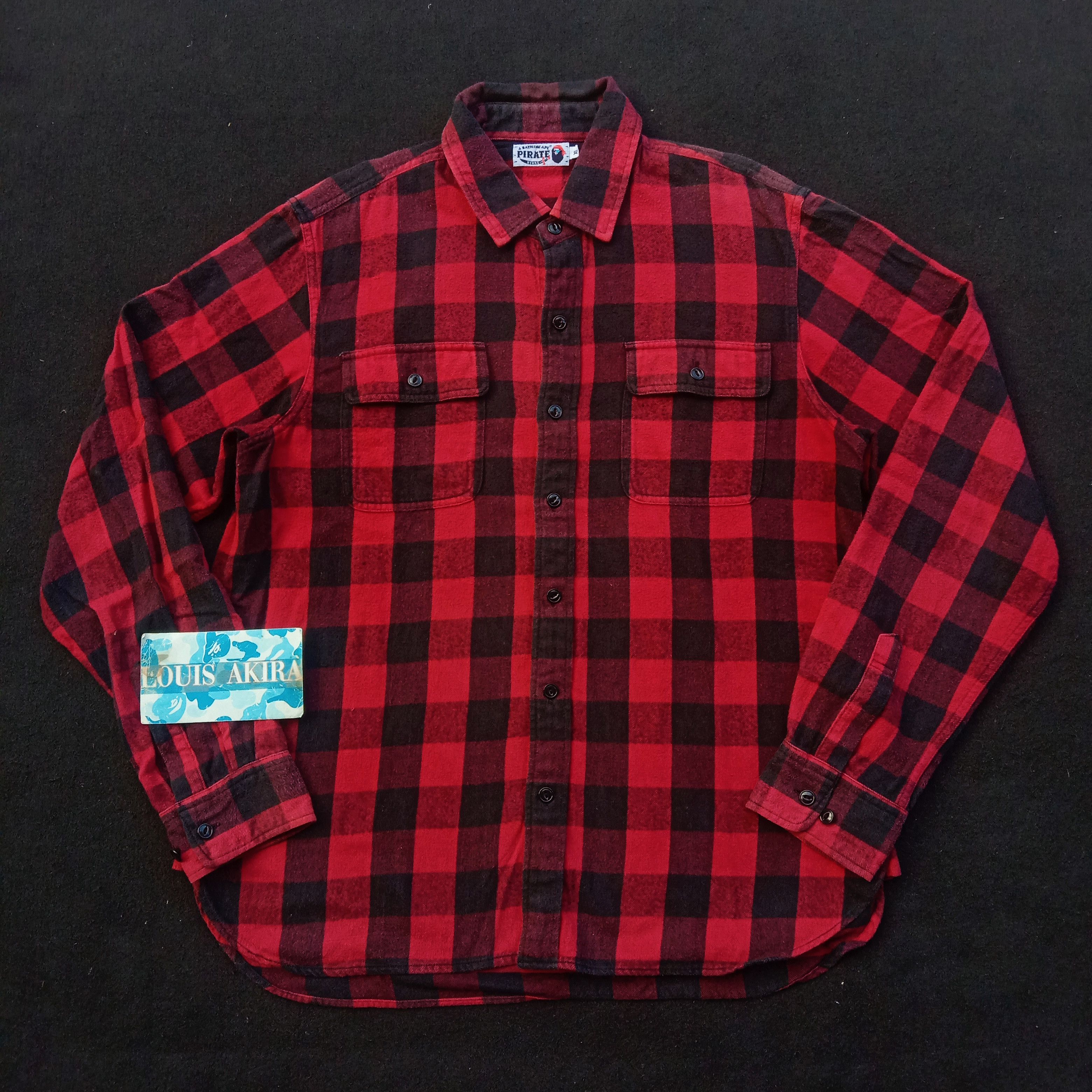 Bape Bape Pirate Store Flannel Button Up Shirt Size US XL / EU 56 / 4 - 1 Thumbnail