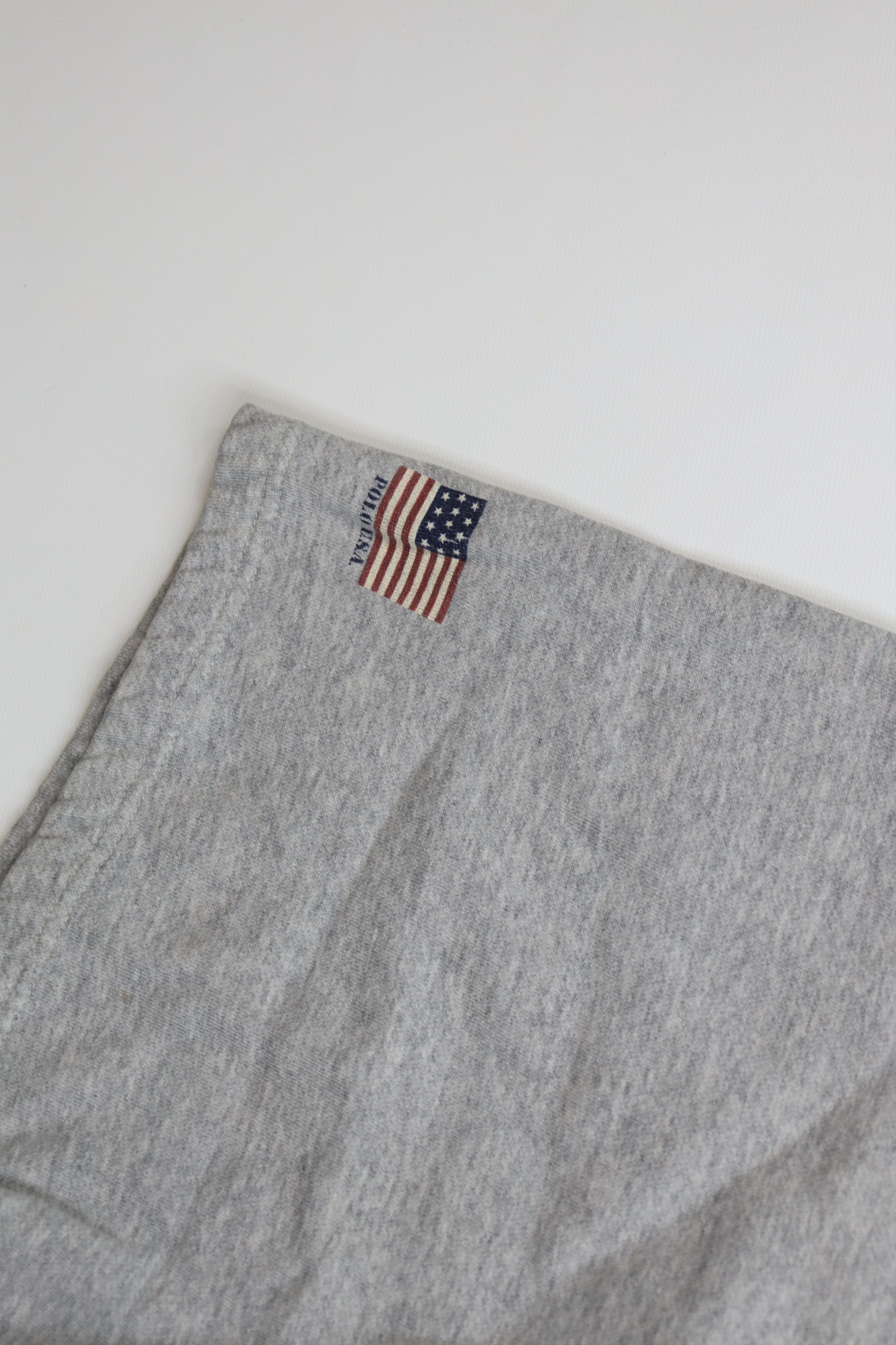 Ralph Lauren Vintage 90s Ralph Lauren Flag Sweatpants Shorts Heather Gray Size US 30 / EU 46 - 5 Thumbnail