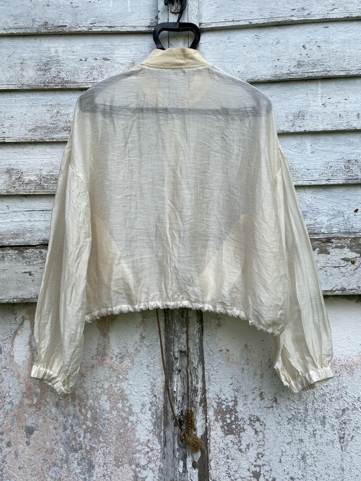If Six Was Nine × Japanese Brand × Johnbull Woman John Bull Linen Cellulose Cropped Embroided Bomber Size L / US 10 / IT 46 - 7 Thumbnail