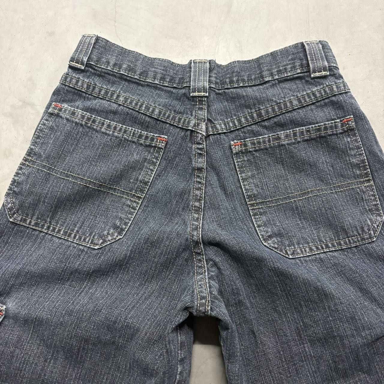 Vintage Crazy Vintage Y2K/2000s Baggy Skater Style Dark Wash Cargo Denim Jeans! Size 25" / US 0 / IT 36 - 5 Thumbnail