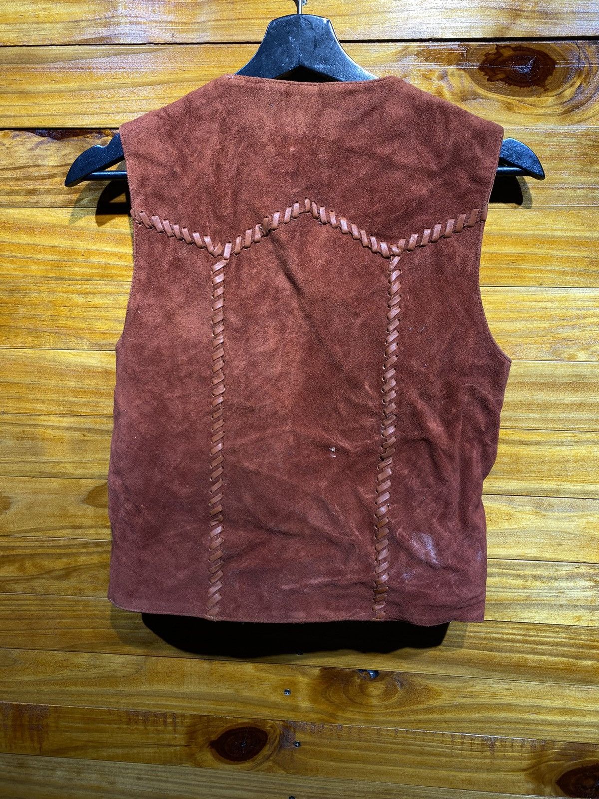 Leather BELL Suede Leather Vest - Brown Western-Style Cowhide Vest Size US S / EU 44-46 / 1 - 7 Thumbnail