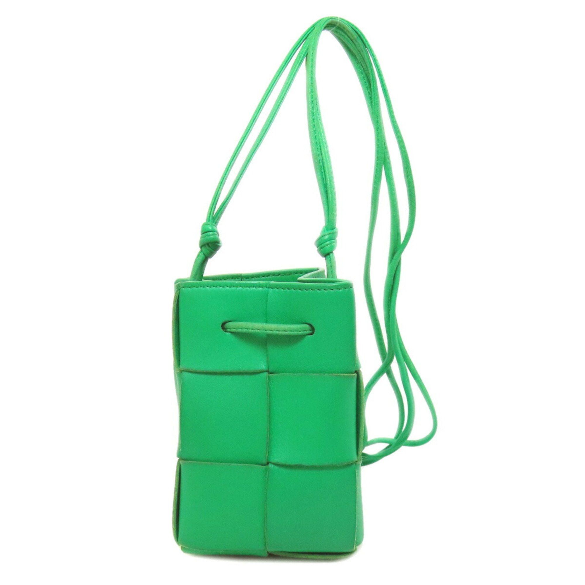 Bottega Veneta Cassette Mini Bucket Shoulder Bag Calfskin Women's Bottega Veneta in Green