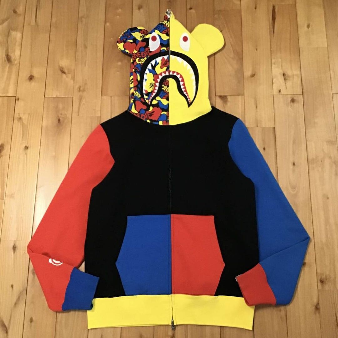 Bape BAPE × medicom toy BE@R Shark Full Zip Hoodie a bathing ape Size US M / EU 48-50 / 2 - 1 Thumbnail