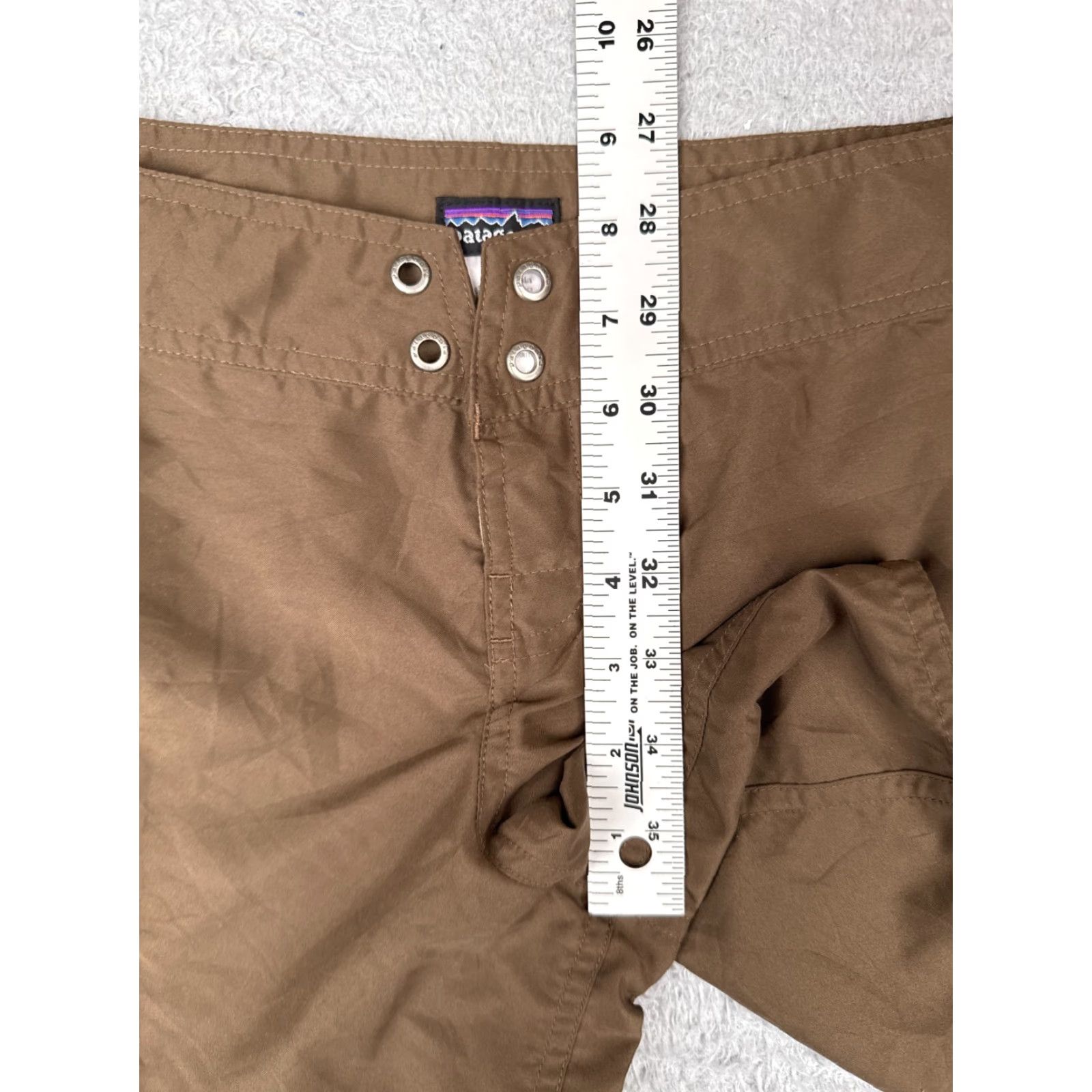 Patagonia Patagonia Women's Bottom Swim Trunks Brown 6" Cargo Boardshorts 32x6 Pockets Nylon 100% Striped Beach Surf Size ONE SIZE - 7 Thumbnail