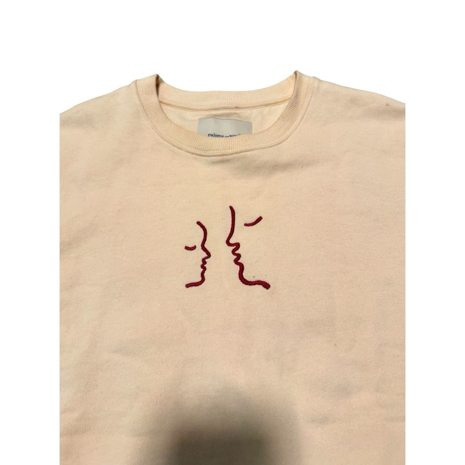 Paloma Wool Paloma Wool Guiri Embroidered Faces Sweatshirt Cream Beige Size M AW18 Size M / US 6-8 / IT 42-44 - 4 Thumbnail