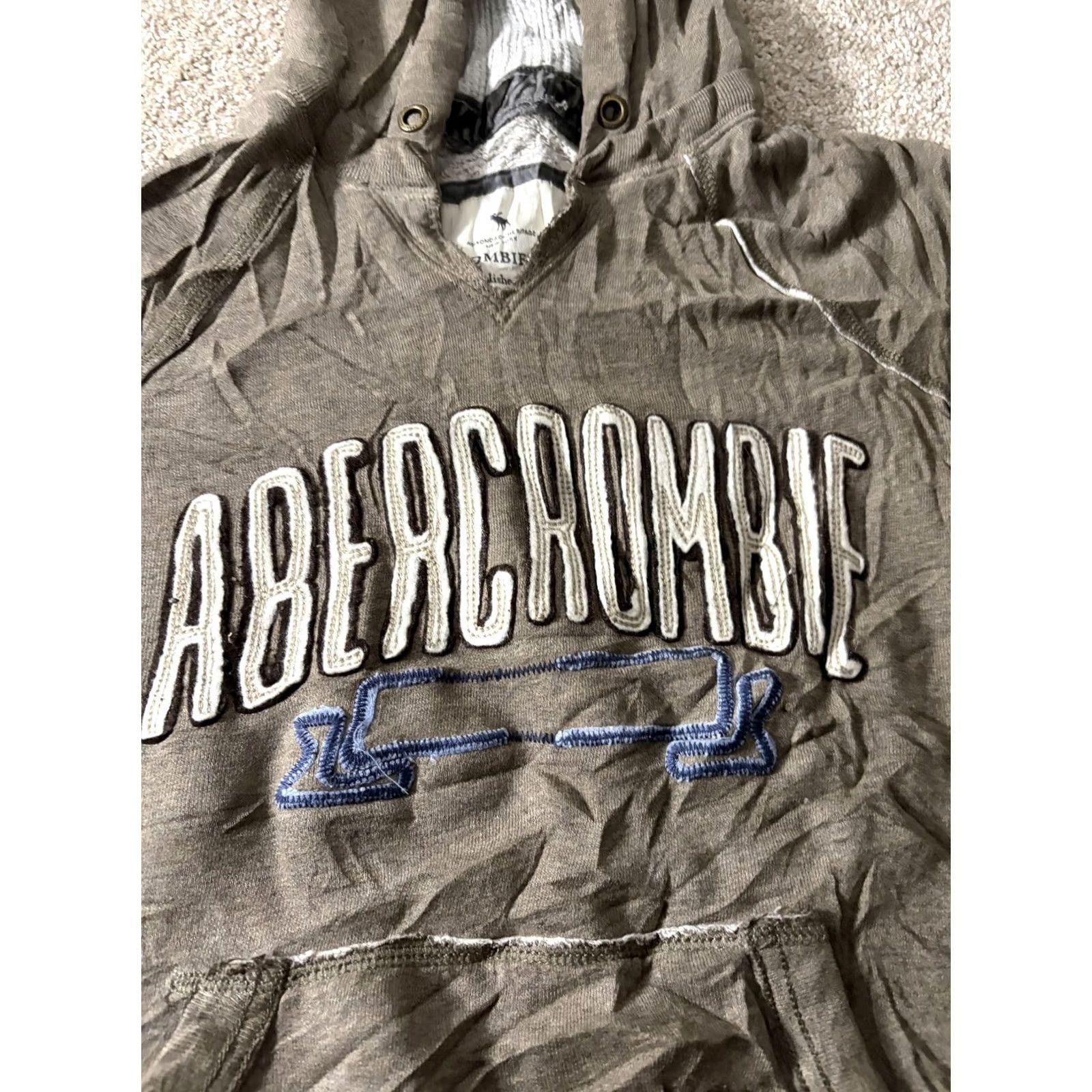 Abercrombie & Fitch Abercrombie & Fitch Hoodie Mens Small Brown Logo Pullover Fleece Sweatshirt Size US S / EU 44-46 / 1 - 4 Thumbnail