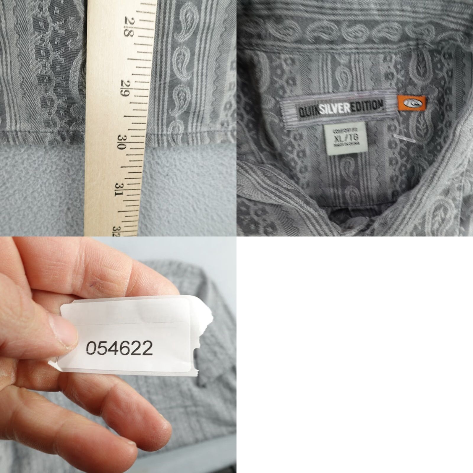 Quiksilver VINTAGE Quiksilver Shirt Mens XL Gray Paisley Silk Blend Button Up Short Sleeve Beach Surfer 90s Mens Size US XL / EU 56 / 4 - 8 Thumbnail