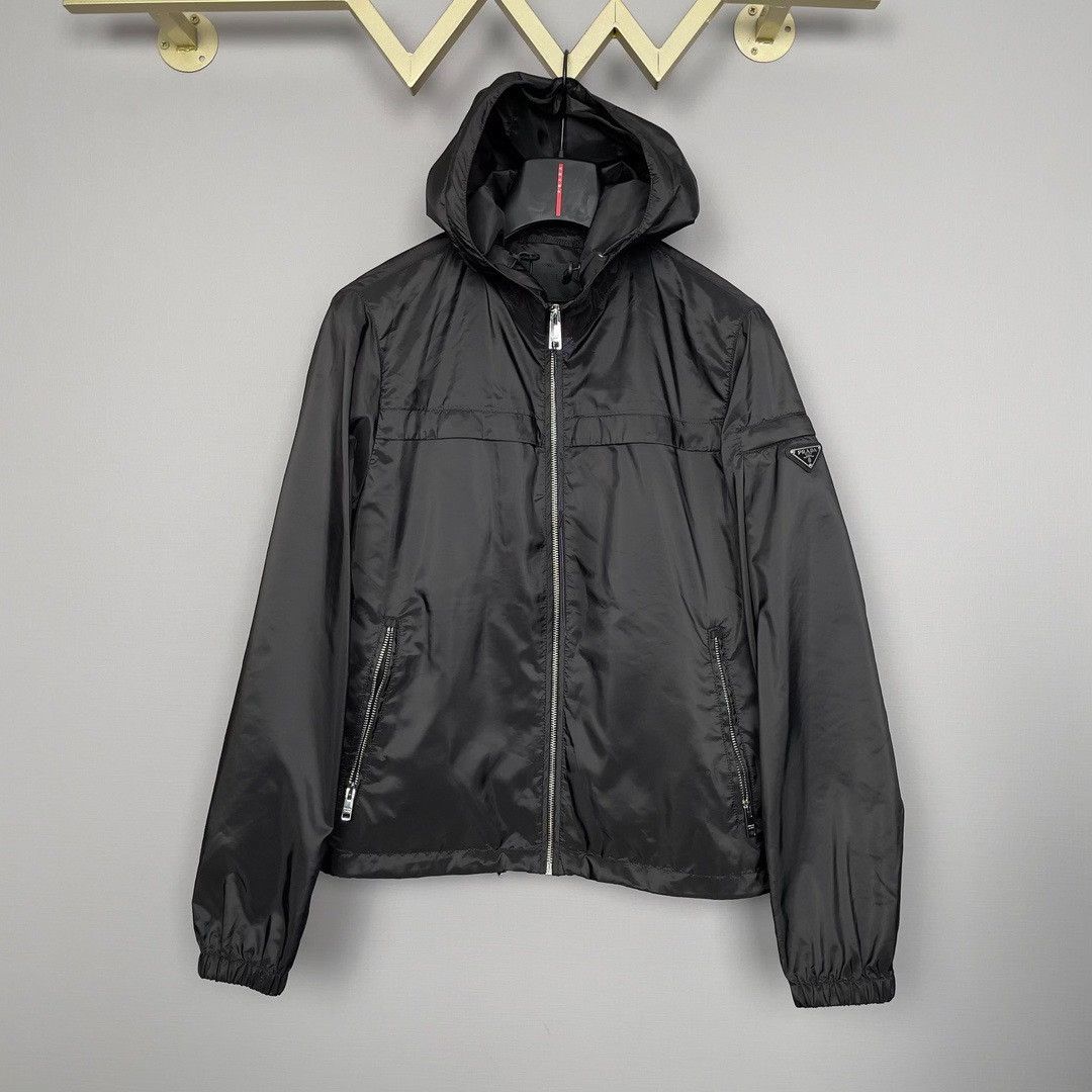 Prada Prada Men's Black Hooded Jacket Size US L / EU 52-54 / 3 - 1 Thumbnail