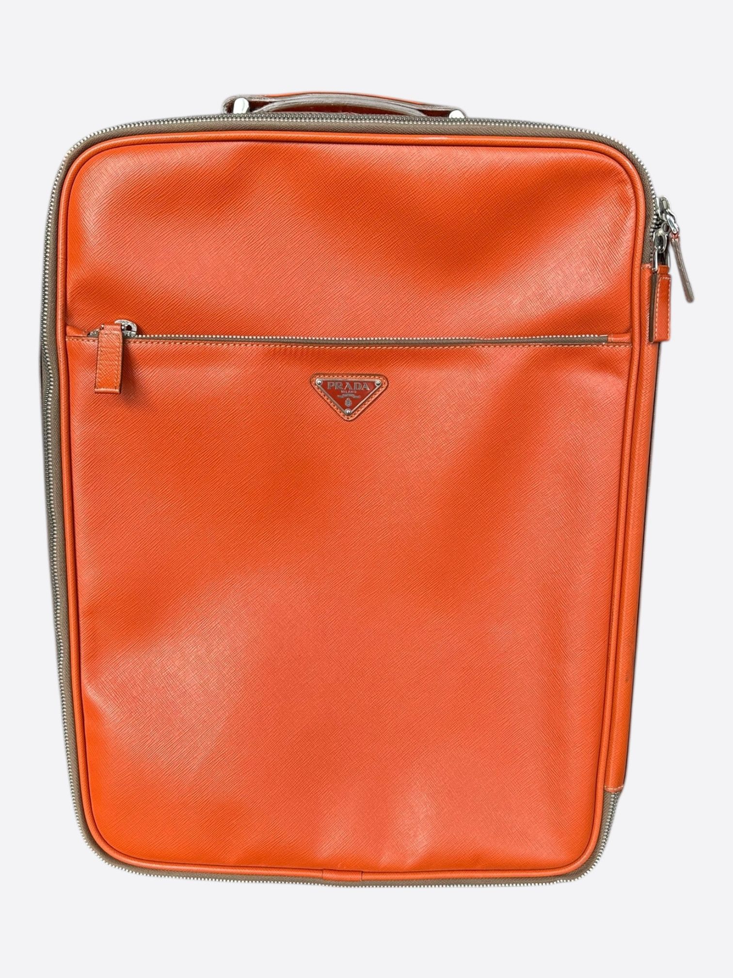 Prada Prada Orange Saffiano Carry-On Suitcase Size ONE SIZE - 1 Thumbnail