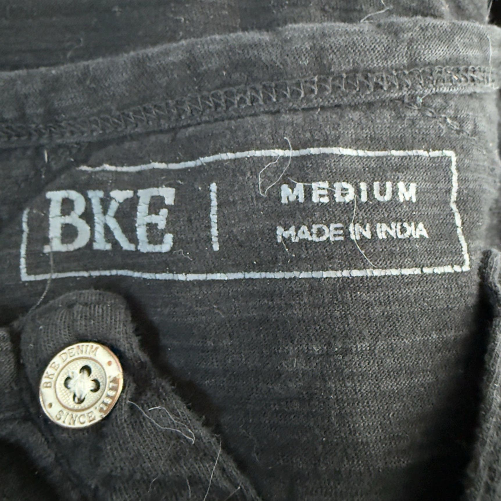 BKE BKE Black Casual Henley Style Shirt Mens Size M Size US M / EU 48-50 / 2 - 4 Thumbnail