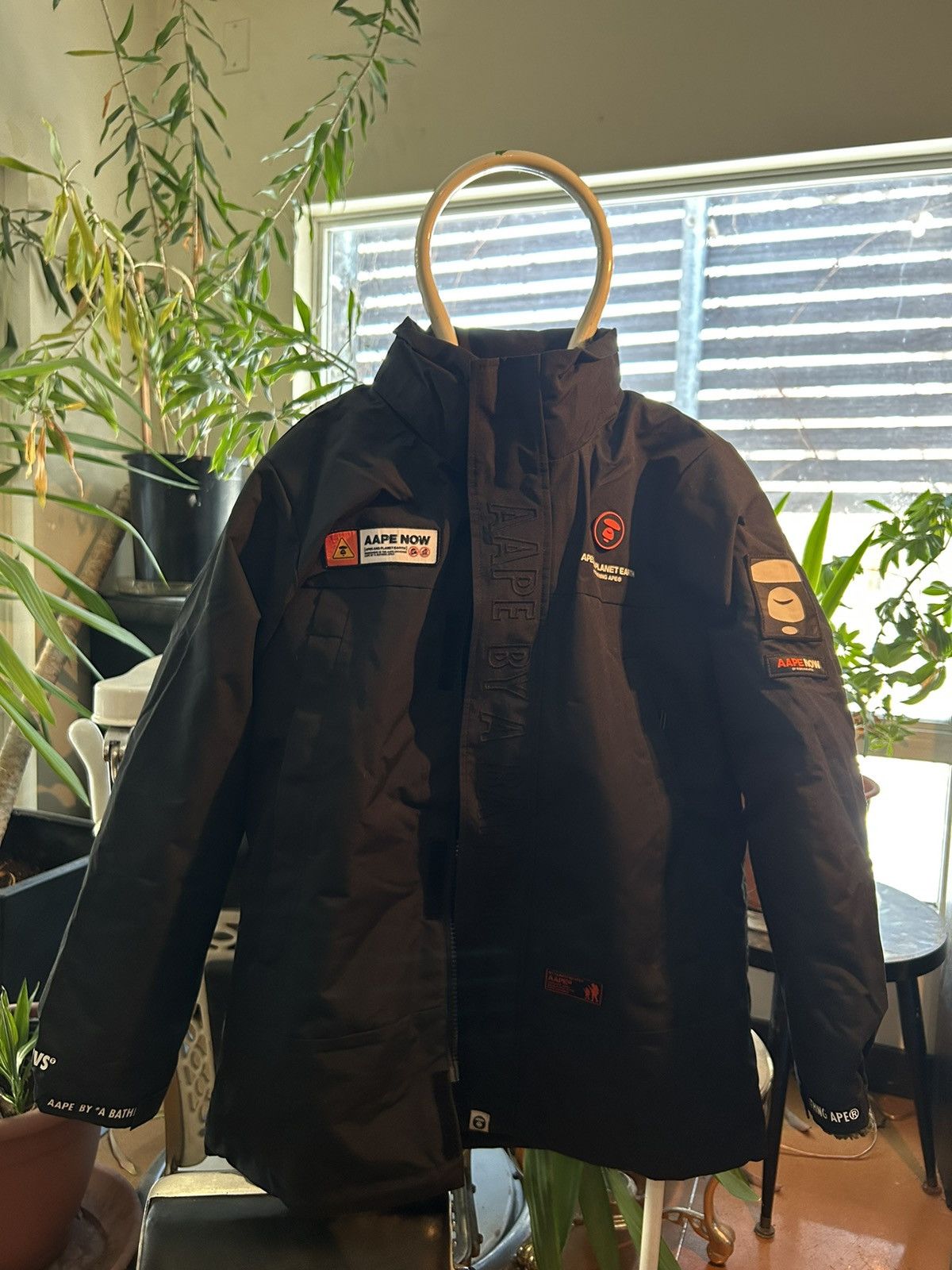 image of Aape Fleece Reversible Jacket in Black, Men's (Size Medium)
