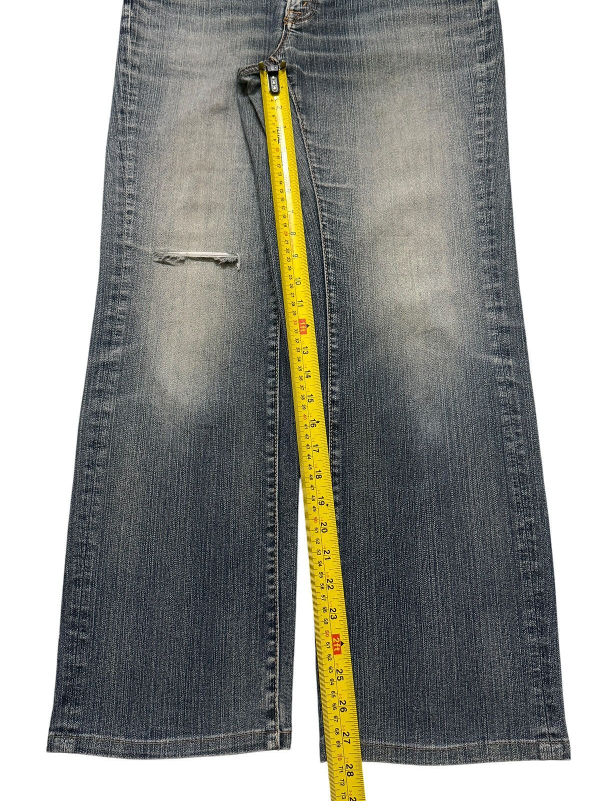 KMRii Vintage Y2K Japanese Brand Faded Wash Distress Straight Leg Size US 31 - 9 Thumbnail