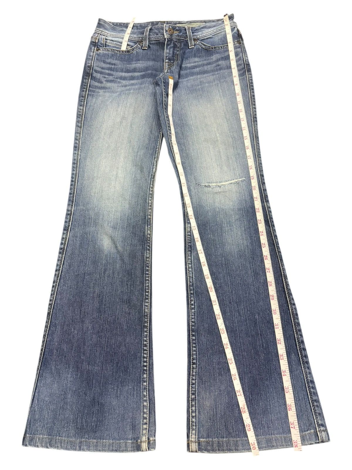 Diesel Vintage Japanese Brand Faded Wash Distressed Flare Jeans Size 27" / US 4 / IT 40 - 7 Thumbnail