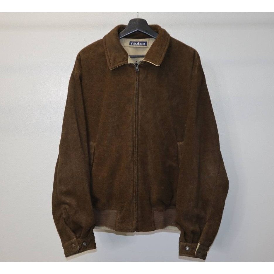 Vintage Vintage 90s Nautica Reversible Leather Suede Bomber Jacket L Size US L / EU 52-54 / 3 - 1 Thumbnail