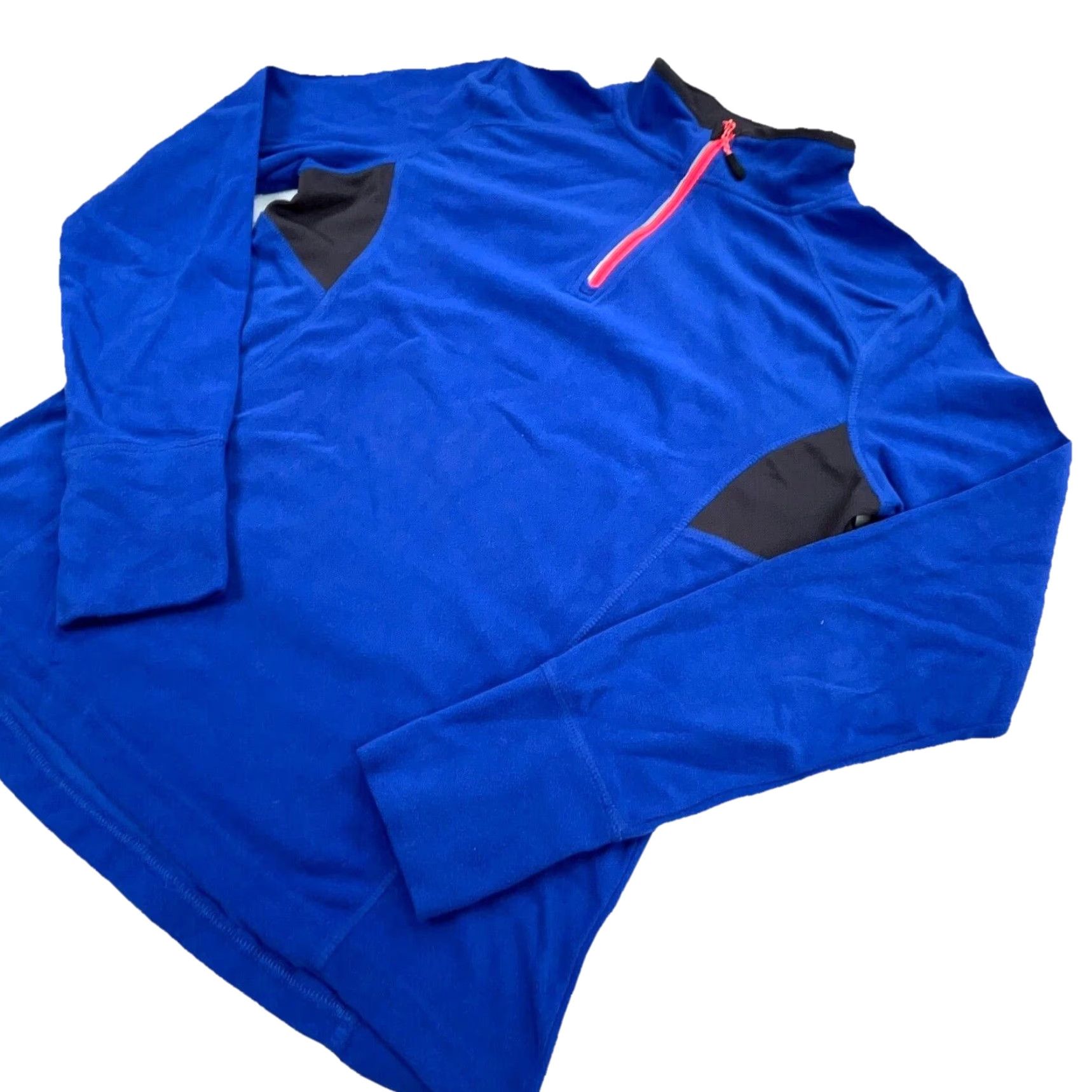 Reebok Reebok Sweater Women L Blue Fleece 1/4 Zip Raglan Long Sleeve Pockets Casual Outdoor Regular Size: L Size L / US 10 / IT 46 - 2 Thumbnail