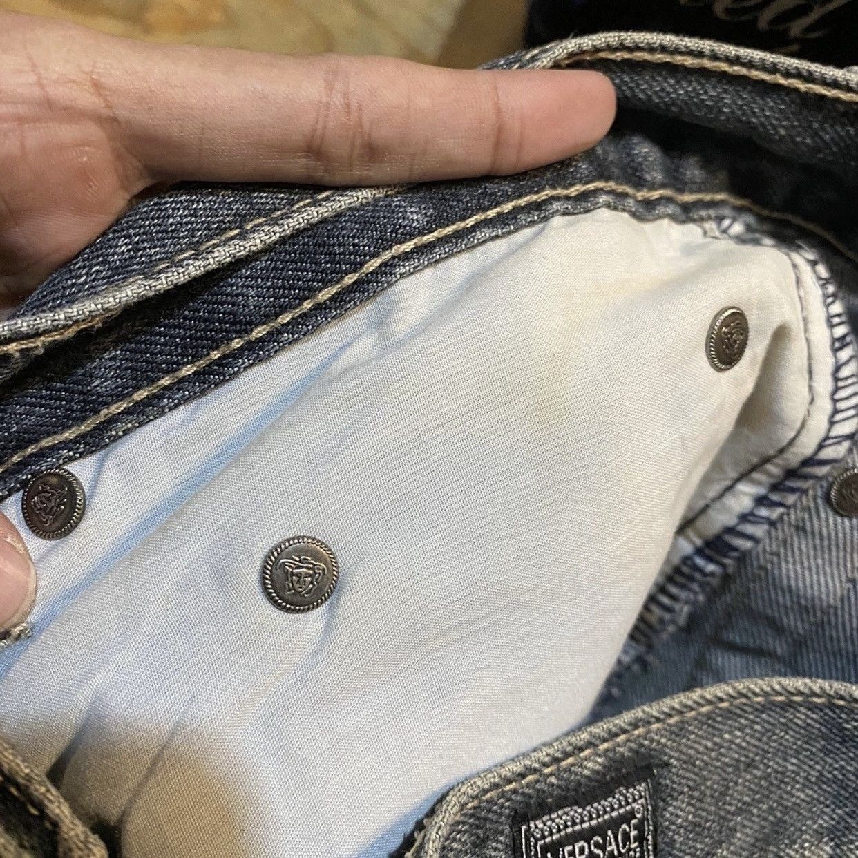 Versace Jeans Couture Vintage Versace Jeans Couture Black Denim Jeans Size US 30 / EU 46 - 13 Thumbnail