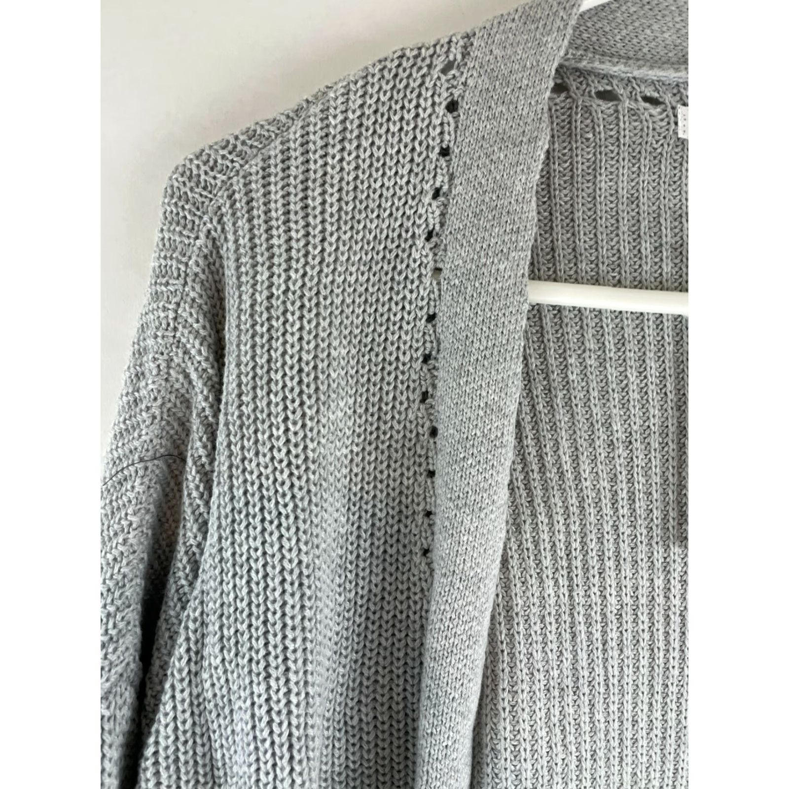 Vintage ABOUND Sweater Cardigan Women's Small Gray Long Sleeve Open Knit NWT Size S / US 4 / IT 40 - 3 Thumbnail