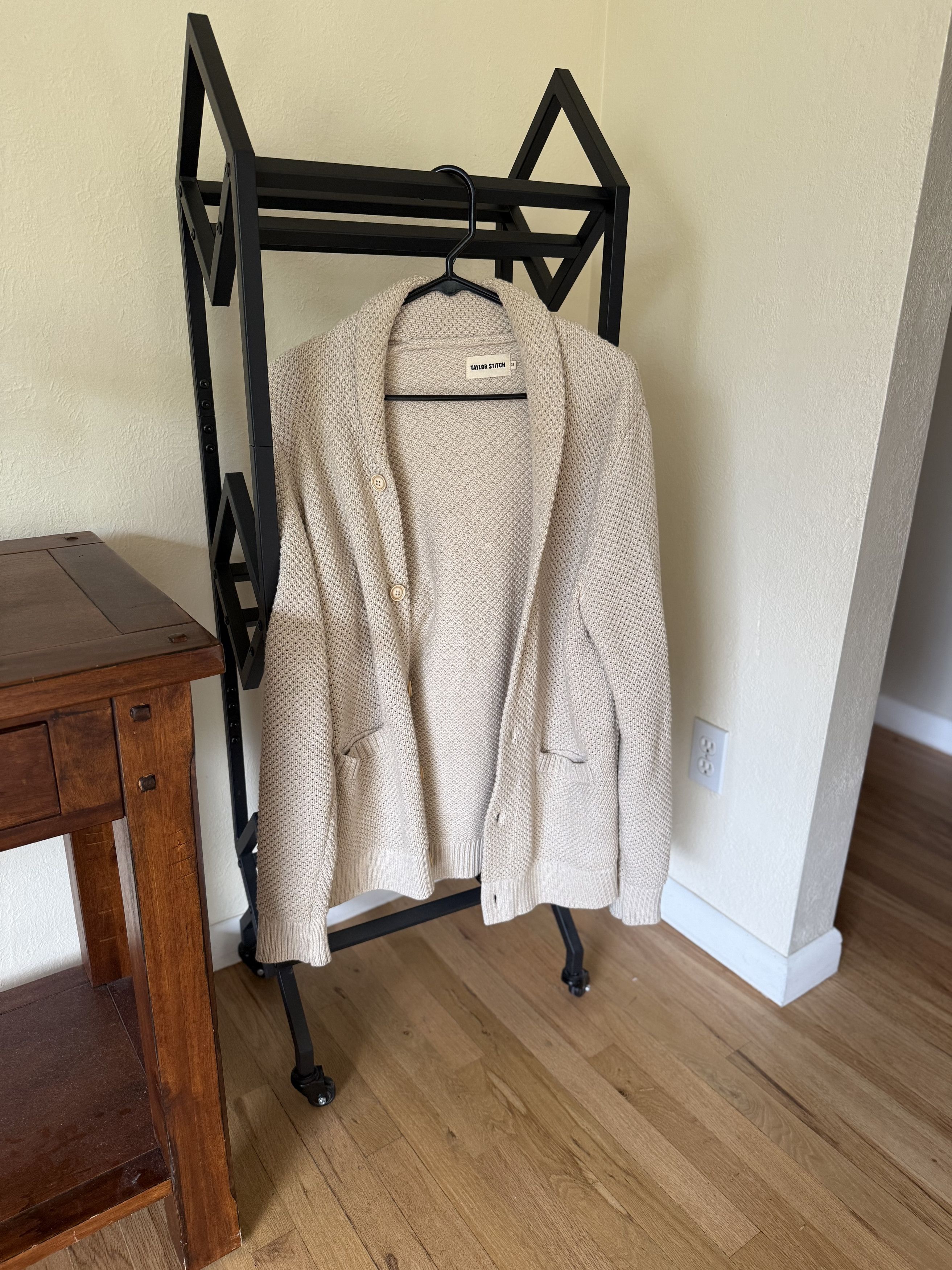 Taylor Stitch Taylor Stitch Shawl Collar Cardigan — Natural Waffle Knit Size US M / EU 48-50 / 2 - 1 Thumbnail