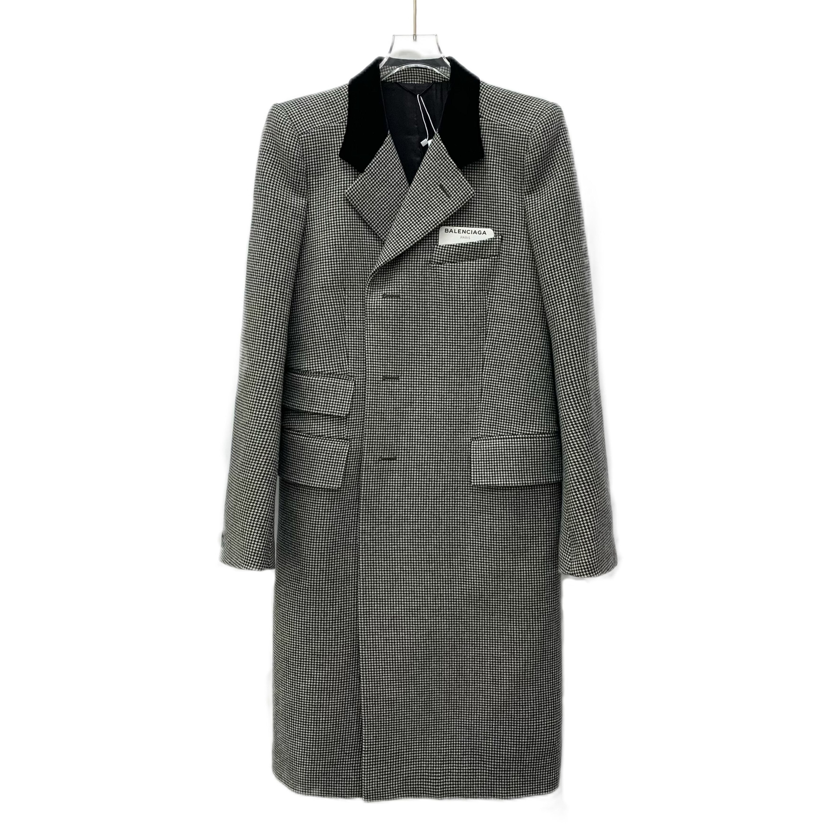 Balenciaga Houndstooth Wool Coat (Size S)