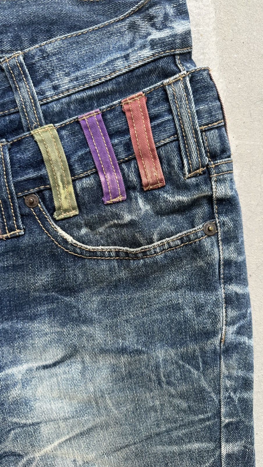 Japanese Brand VINTAGE NYLAUS DISTRESSED DOUBLE WAIST BONDAGE PUNK JEANS Size US 33 - 2 Thumbnail