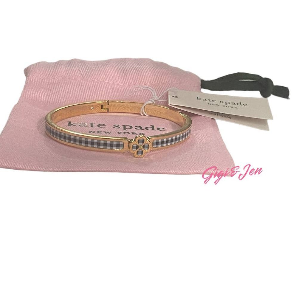 Kate Spade Kate Spade Thin Hinged Bangle Bracelet Black Plaid New Size ONE SIZE - 8 Thumbnail
